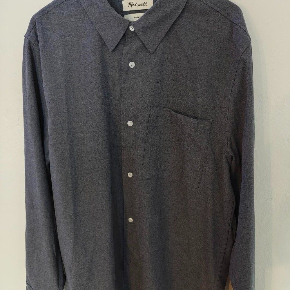 Madewell Grey Twill Button-up Shirt - Size L
